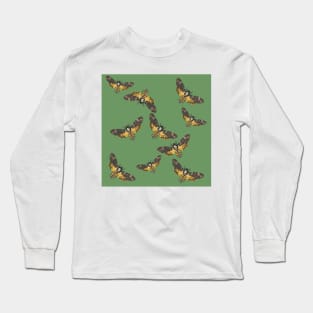 Death's Head Moths Sage Long Sleeve T-Shirt